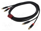 Cablu RCA stereo 3m negru ecranat REDS MUSIC