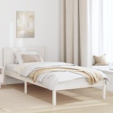vidaXL Cadru Pat Alb din Lemn Alb Lemn 100 x 200 cm Durabil