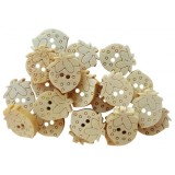 Accesorii pentru activitati crafts,lemn,nasturi capsuna,1.5cm, 20 bucati set