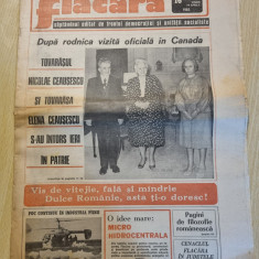 flacara 19 aprilie 1985-ceausescu vizita in canada,cenaclul,valea doftanei