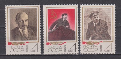 RUSIA (U.R.S.S. ) 1968 LENIN MI.3484-3486 MNH foto