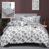 Cumpara ieftin Lenjerie pat dublu,bumbac satinat,6 piese,cearceaf normal 230x250cm, cearceaf pilota 200x230cm, 2 fete de perna 50x70, 2 fete de perna 70x70-LEC11