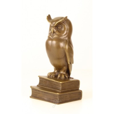 Bufnita-statueta din bronz pe un soclu din marmura SL-57 foto