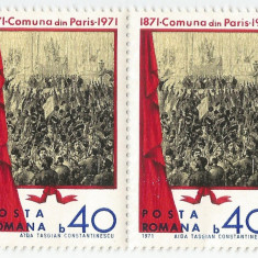 Romania, LP 757/1971, Centenarul Comunei din Paris, pereche, MNH