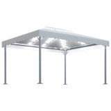 Pavilion cu șiruri lumini LED, crem, 400x300 cm, aluminiu