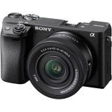 Aparat foto Mirrorless Sony Alpha A6400A, 24.2 MP, APS-C, E-mount, 4K HDR, 4D Focus, Time-lapse, ISO 100-32000, Negru + Obiectiv SELP16502 16-50mm