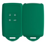 Husa Cheie Auto pentru Renault 4 Butoane - Smart Key, Kwmobile, Verde, Silicon, 48035.142