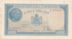 ROMANIA 5000 LEI MARTIE 1945 F foto