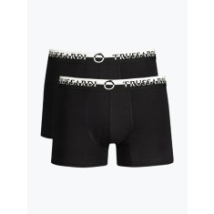 Set 2 perechi de boxeri barbati cu logo, Negru, L