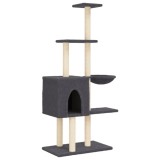 Cumpara ieftin Ansamblu de pisici, stalpi din funie sisal, gri inchis, 145 cm