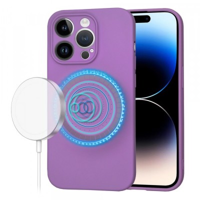 Husa MagSafe pentru Apple iPhone 14 Pro, Techsuit, SoftFlex, Mov foto