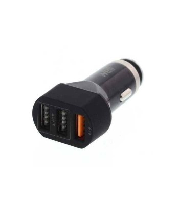 Alimentator USB bricheta auto Quick Charge 3 iesiri 28W negru Well foto