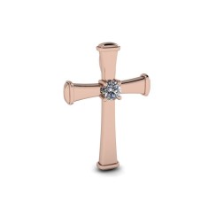 Pandativ din aur roze de 14K in forma de cruce
