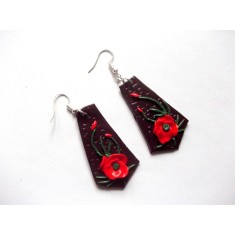 cercei fimo cu maci 40711