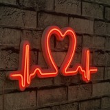 Cumpara ieftin Decoratiune luminoasa LED de perete Love Rhythm Rosu 51x21x2 cm