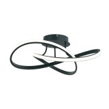 Plafoniera LED Klausen Intrigue PL1 Negru 40W 3200lm 4000K Design Modern Iluminat Interior Diametru 50 cm Inaltime 19 cm Eficienta Energetica G