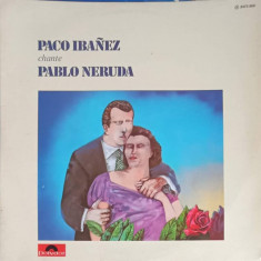 Disc vinil, LP. Paco Ibañez Chante Pablo Neruda. Cuarteto Cedron Chante Raul Gonzalez Tuñon-Paco Ibañez, Cuar
