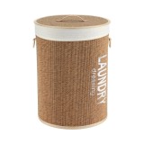 Cumpara ieftin Coș Rufe Cu Capac Bambus Mediu 38X50 Cm &ndash; Alb / Bamboo | Organizatoare Baie