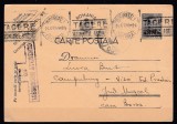 ROMANIA 1944 CARTE POSTALA CENZURA CIRCULATA CENZURAT BUCURESTI 400, Printata