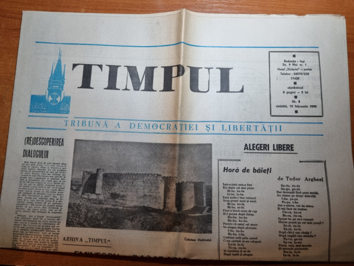 ziarul timpul 10 februarie 1990-art. petre tutea,mihai eminescu
