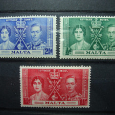 MALTA 1937 SERIE INCORONAREA GEORGE VI MH