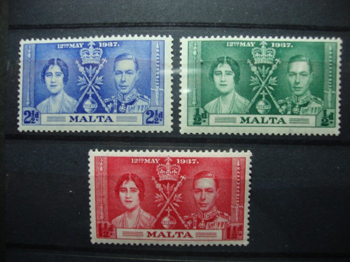 MALTA 1937 SERIE INCORONAREA GEORGE VI MH