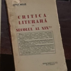 Octav Minar - Critica Literara in Secolul al XIX-lea