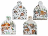 Set 4 suporturi vase fierbinti Craciun pluta ceramica multicolora cm 18 x 23 H