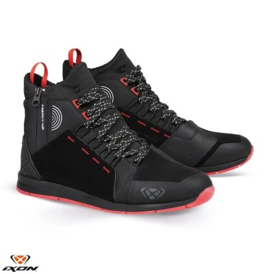 Ghete pentru scuter - motocicleta Urban barbati All Season Ixon model Freaky WP MS culoare: negru/rosu/alb (100% waterproof) 46 foto