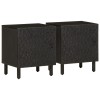 Gossi noptiere, 2 buc., negru, 40x33x46 cm, lemn masiv de mango