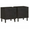 Gossi noptiere, 2 buc., negru, 40x33x46 cm, lemn masiv de mango