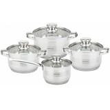 Set oale inox Bohmann, 8 piese, capace incluse, maner inox, baza capsulata