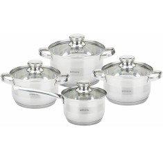 Set oale inox Bohmann, 8 piese, capace incluse, maner inox, baza capsulata