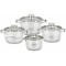 Set oale inox Bohmann, 8 piese, capace incluse, maner inox, baza capsulata