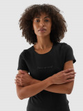 Tricou slim din bumbac organic pentru femei - negru, 4F Sportswear