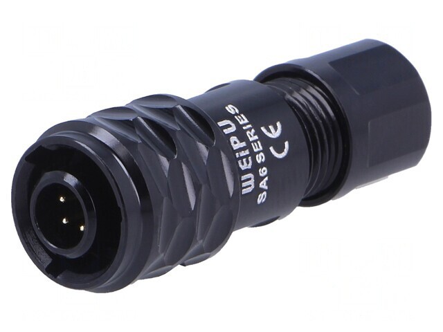 Mufă Tată SA6 PIN 5 IP67 3A 30V Lipire pe Cablu 3,5-4mm