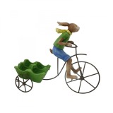 Decoratiune Paste Suport Oua Iepuras Bicicleta, 24cm, Verde - Kidmania - Ornament Pastel Primavara