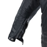 Geaca moto barbati din piele naturala W-TEC Hellsto, neagra