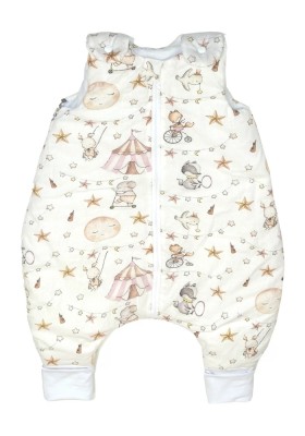 Sac de dormit cu picioare, bumbac 2.5 Tog, Circ Roz, S, 6-24 luni foto