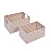 Set 2 cosuri depozitare decorative, Mobi, patrate impletite, bej