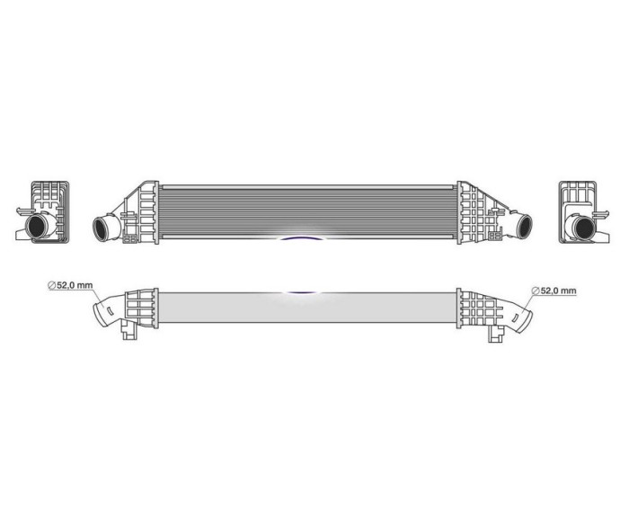 Intercooler SRL, FIAT FREEMONT, 04.2011- motor 2.0 MultiJet, aluminiu/ plastic brazat, 650x113x64 mm,