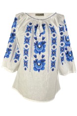 Bluza tip ie dama R2, alb/albastru glamy , marimea 3XL foto