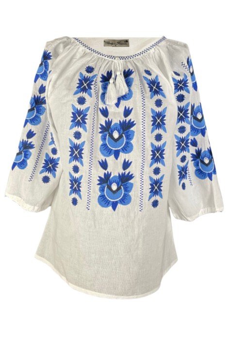 Bluza tip ie dama R2, alb/albastru glamy , marimea 3XL