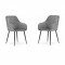 Set 2 scaune bucatarie/living, Artool, Nugat, catifea, metal, gri si negru, 58x54.5x91 cm