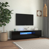 Comoda TV cu lumini LED, negru, 160x35x40 cm GartenMobel Dekor, vidaXL