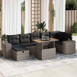 vidaXL Set canapea de grădină cu perne, 5 piese, poliratan/lemn acacia 3328096