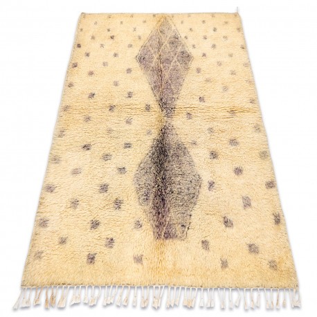 Covor BERBER BJ1127 Boujaad țesut manual din Maroc, Romburi, puncte - bej / gri, 140x190 cm