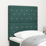 vidaXL Cap de Pat cu LED Verde &Icirc;nchis, 80 cm, Tapițat