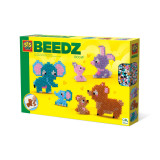 Set creativ copii - Margele de calcat cu Animale Zoo Beedz, SES Creative
