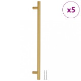 Manere de dulap, 5 buc., auriu, 320 mm, otel inoxidabil